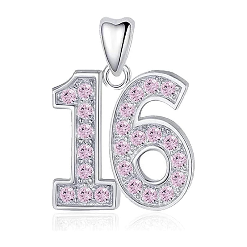 16th Birthday Dangle Charm for Bracelet, S925 Sterling Silver