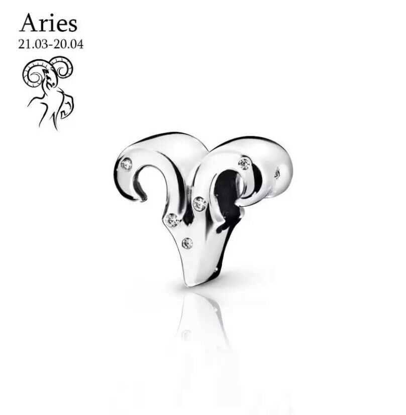 Aries Zodiac Star Sign Constellation Charm For Bracelet, S925 Sterling Silver