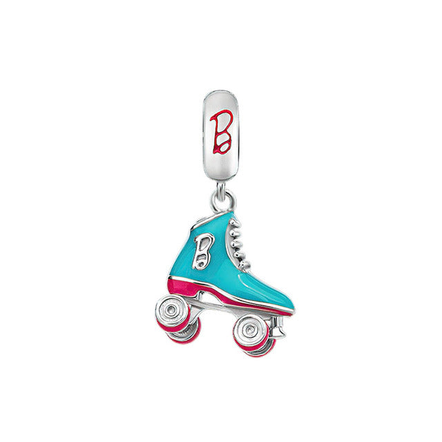 Barbie Roller Skater Charm for Bracelet, S925 Sterling Silver