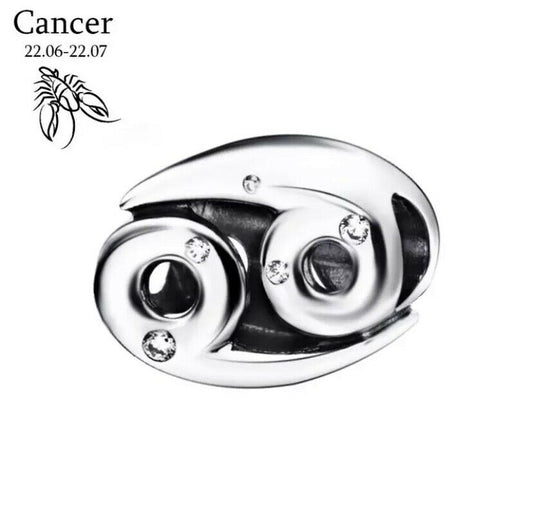 Cancer Zodiac Star Sign Constellation Charm For Bracelet, S925 Sterling Silver