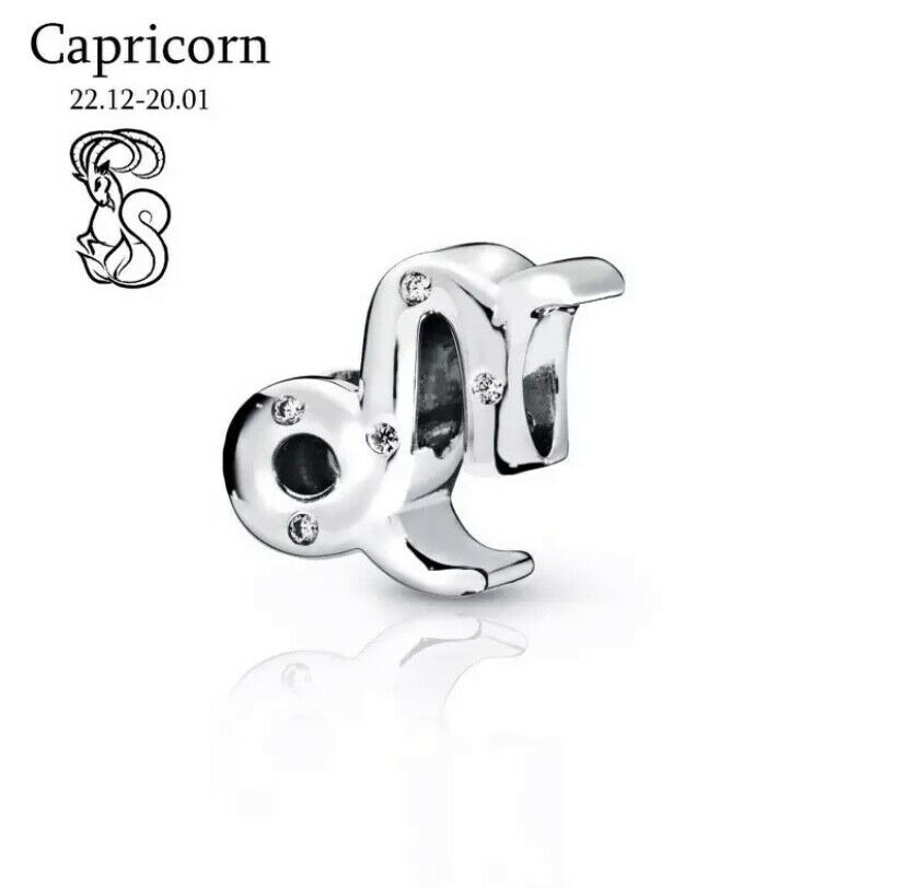 Capricorn Zodiac Star Sign Constellation Charm For Bracelet, S925 Sterling Silver