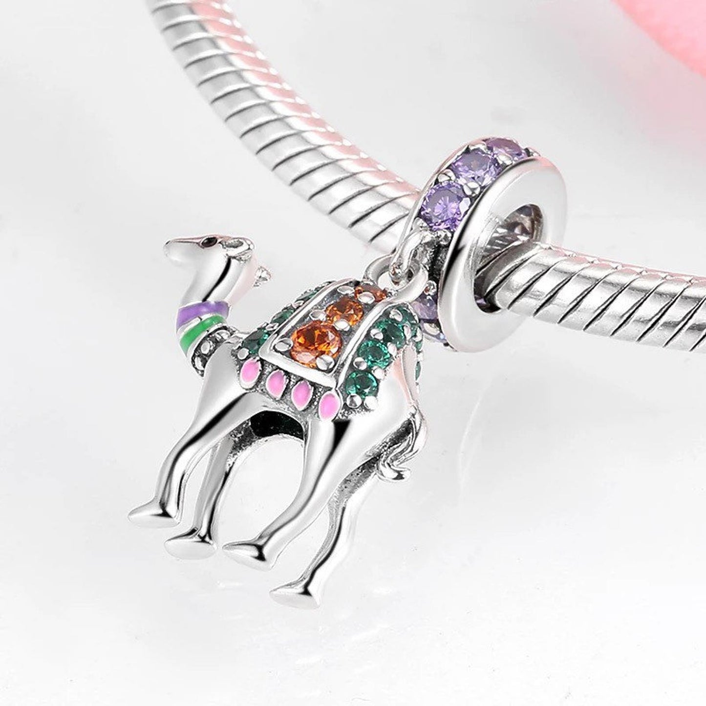 Camel Charm for Bracelet, S925 Sterling Silver