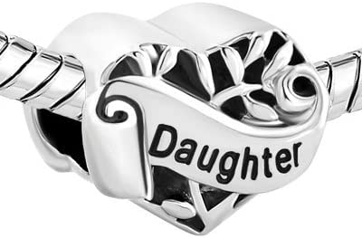 Daughter I Love You Charm for Bracelet, S925 Sterling Silver