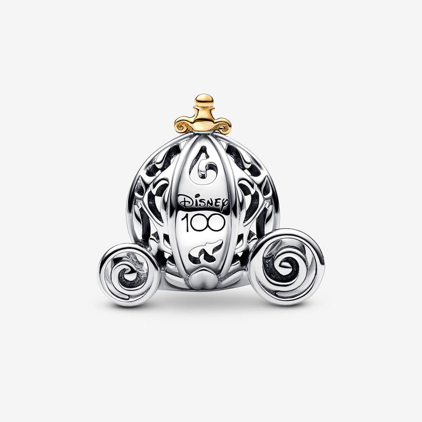 Disney 100th Anniversary Cinderella's Enchanted Carriage Charm For Bracelet, S925 Sterling Silver