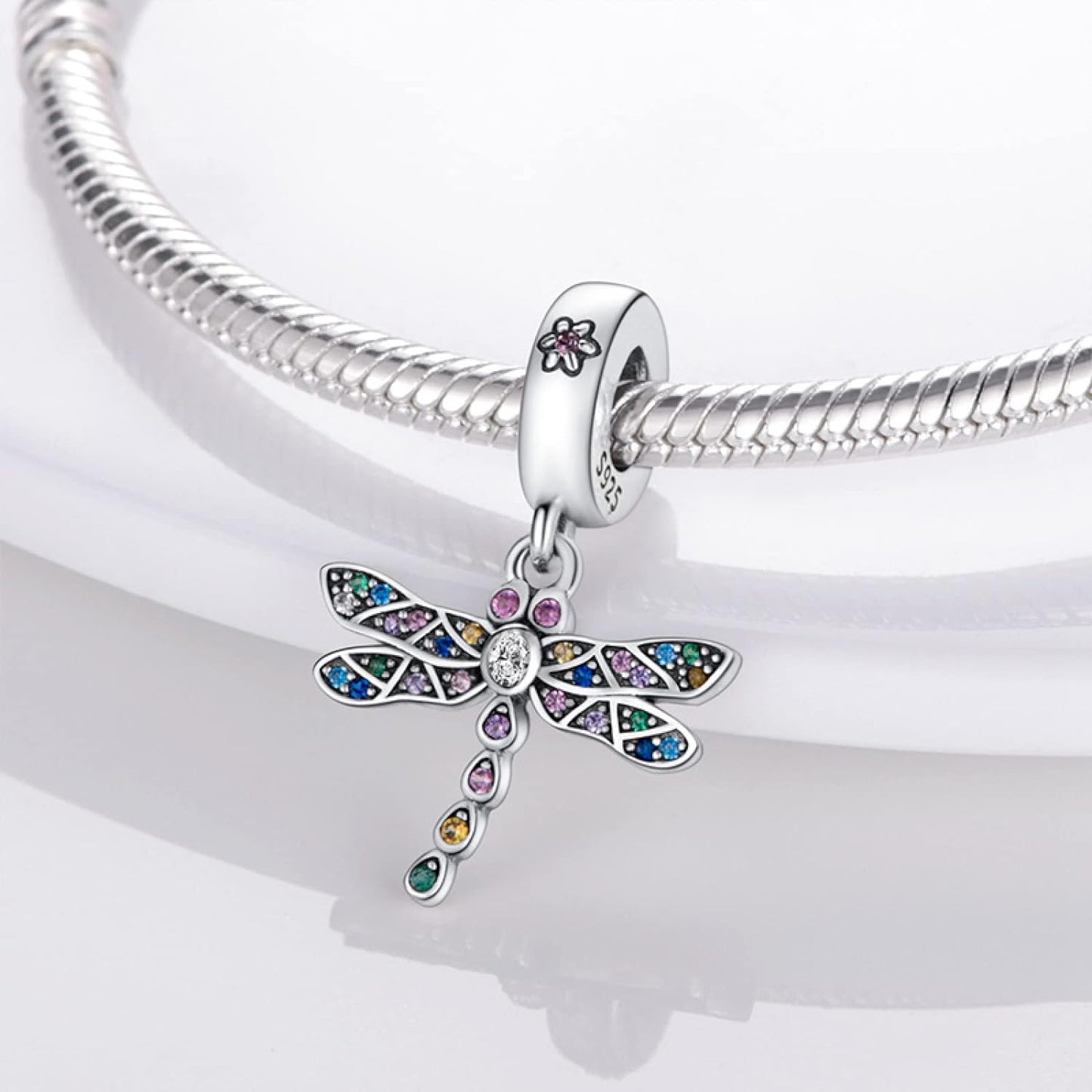 Dragonfly Charm for Bracelet, S925 Sterling Silver