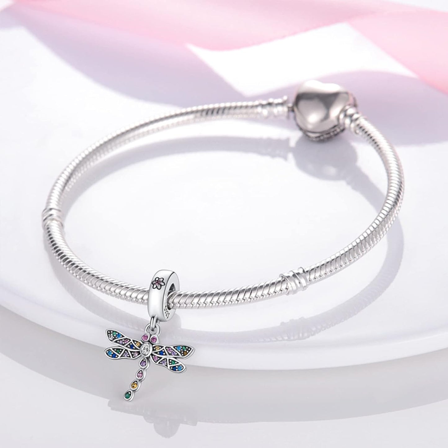 Dragonfly Charm for Bracelet, S925 Sterling Silver