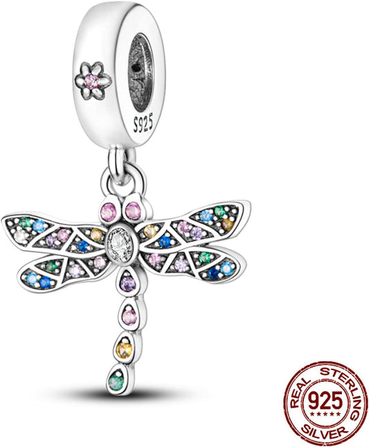 Dragonfly Charm for Bracelet, S925 Sterling Silver