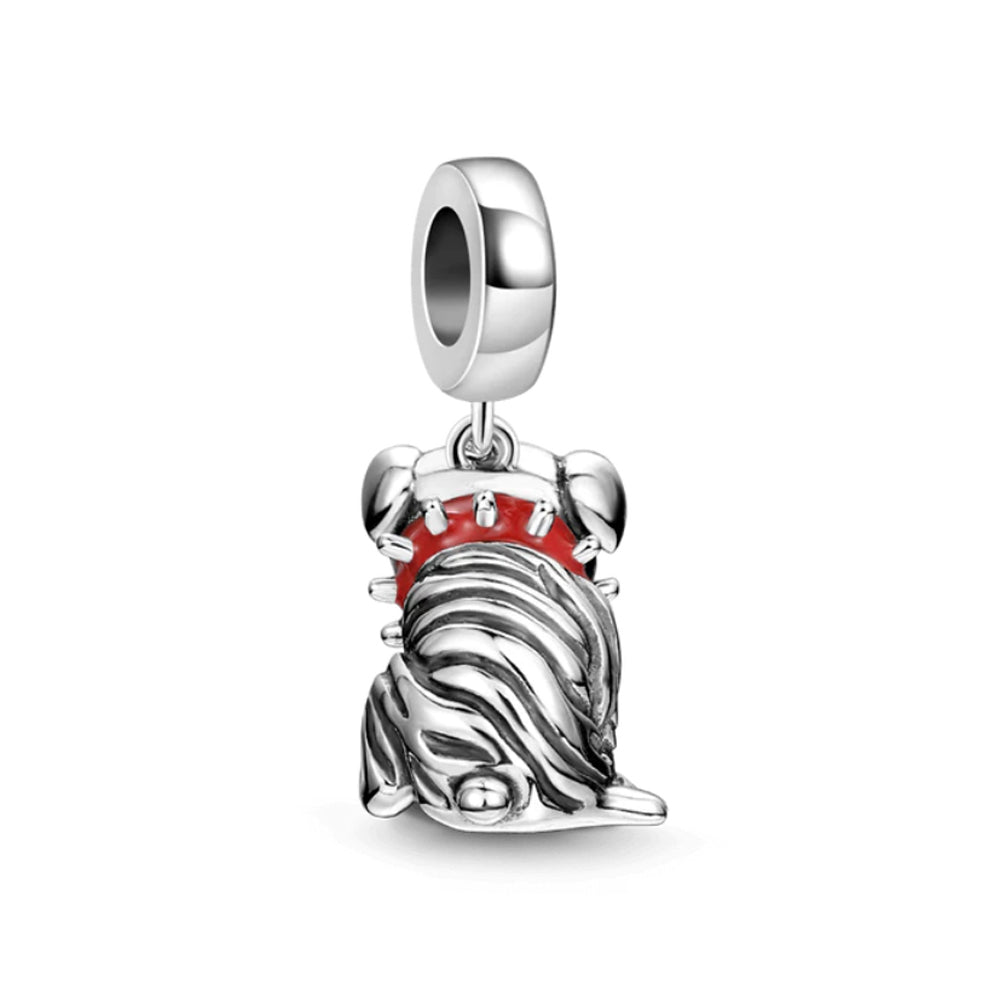 English Bulldog Charm for Bracelet, S925 Sterling Silver