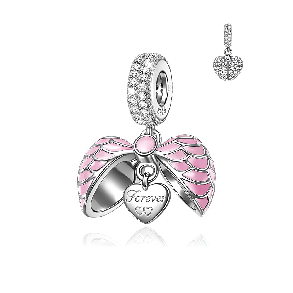 Forever Love Openable Heart Locket Charm for Bracelet, S925 Sterling Silver