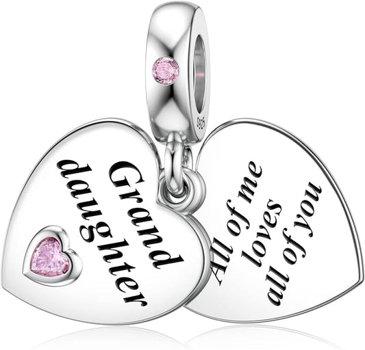 Grand Daughter Dangle Charm for Bracelet, S925 Sterling Silver