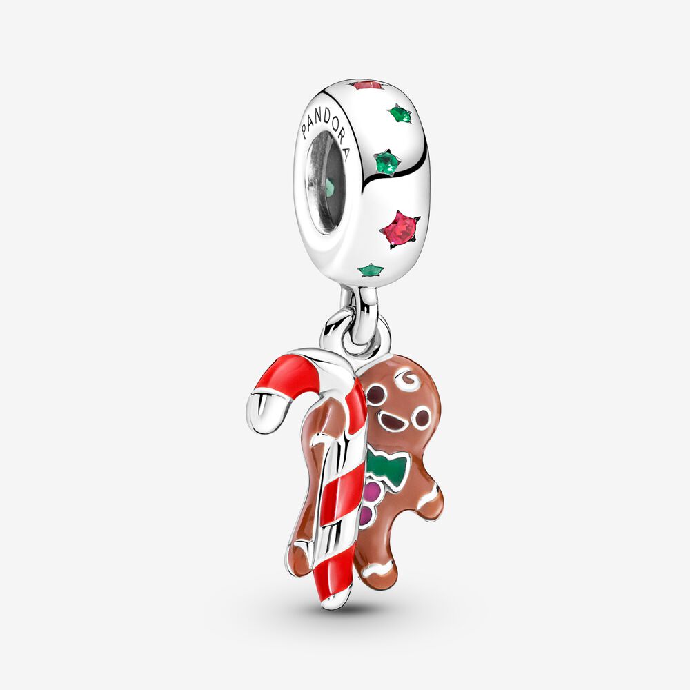 Gingerbread Man Charm for Bracelet, S925 Sterling Silver