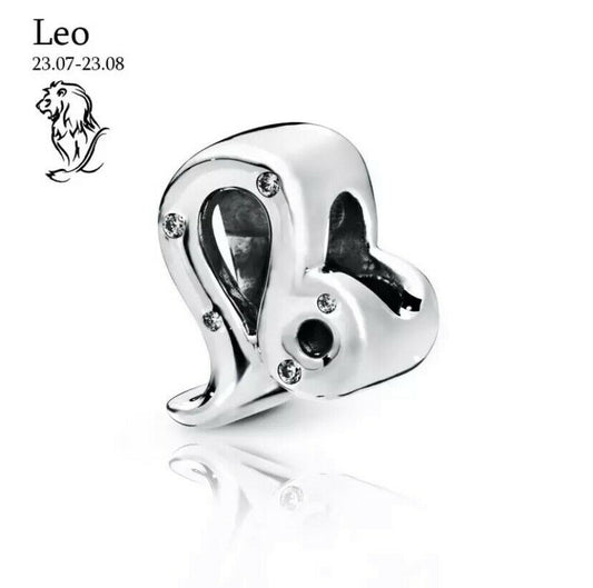 Leo Zodiac Star Sign Constellation Charm For Bracelet, S925 Sterling Silver