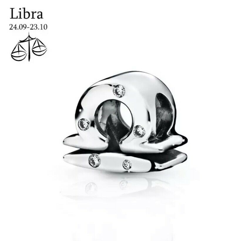 Libra Zodiac Star Sign Constellation Charm For Bracelet, S925 Sterling Silver