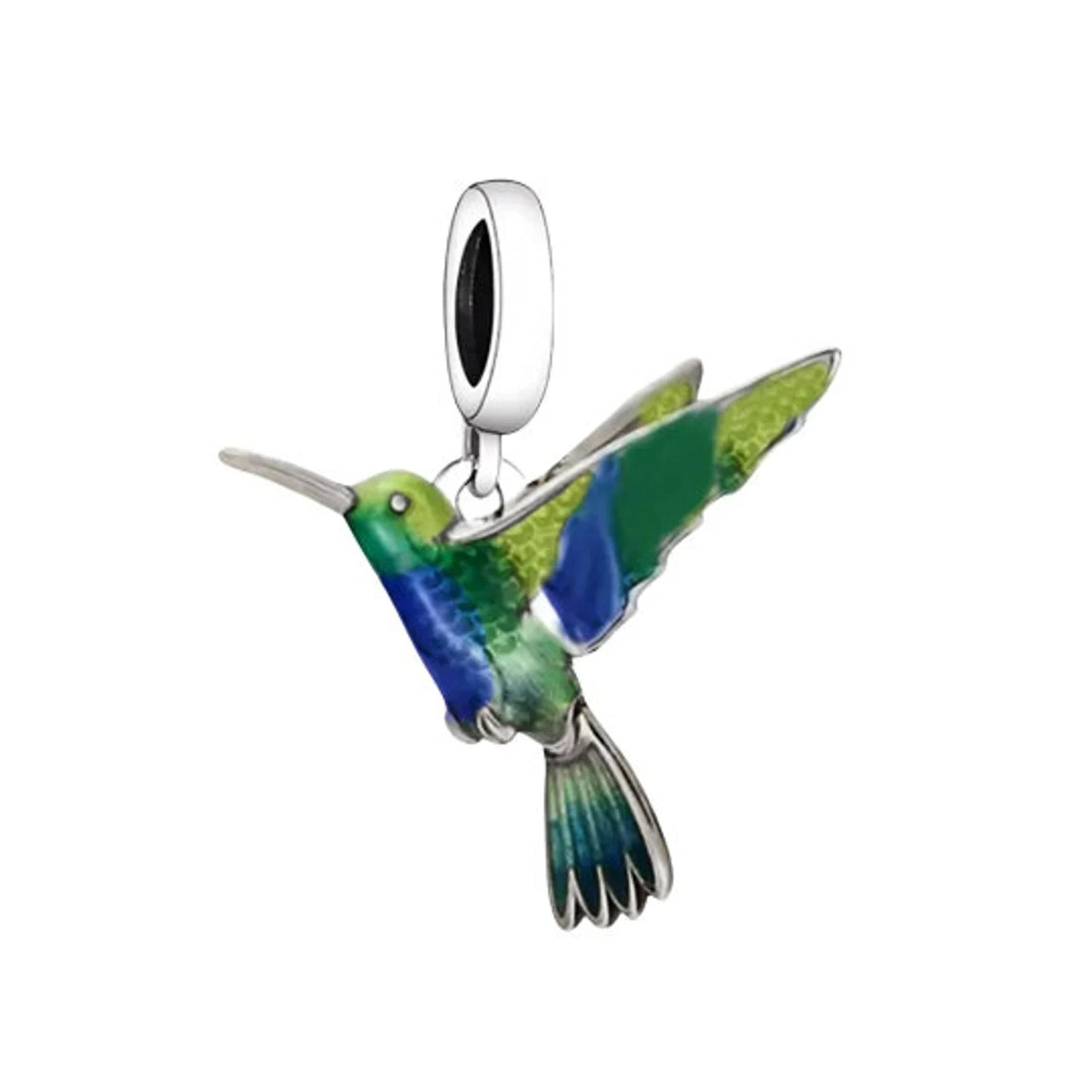 Lovely Hummingbird Charm for Bracelet, S925 Sterling Silver