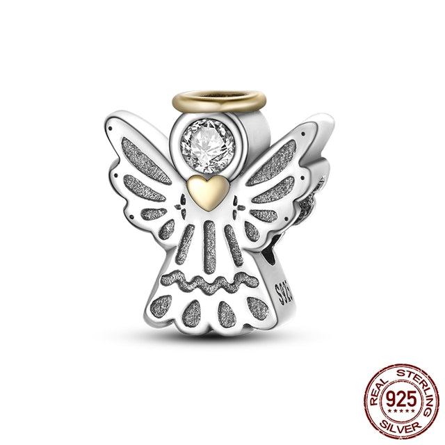 Lucky Guardian Angel Charm for Bracelet, S925 Sterling Silver