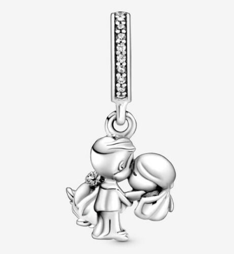 Married Couple Charm for Bracelet, S925 Sterling Silver