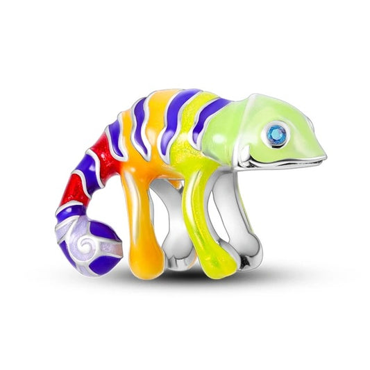 Magical Changing Colour Chameleon Charm for Bracelet, S925 Sterling Silver