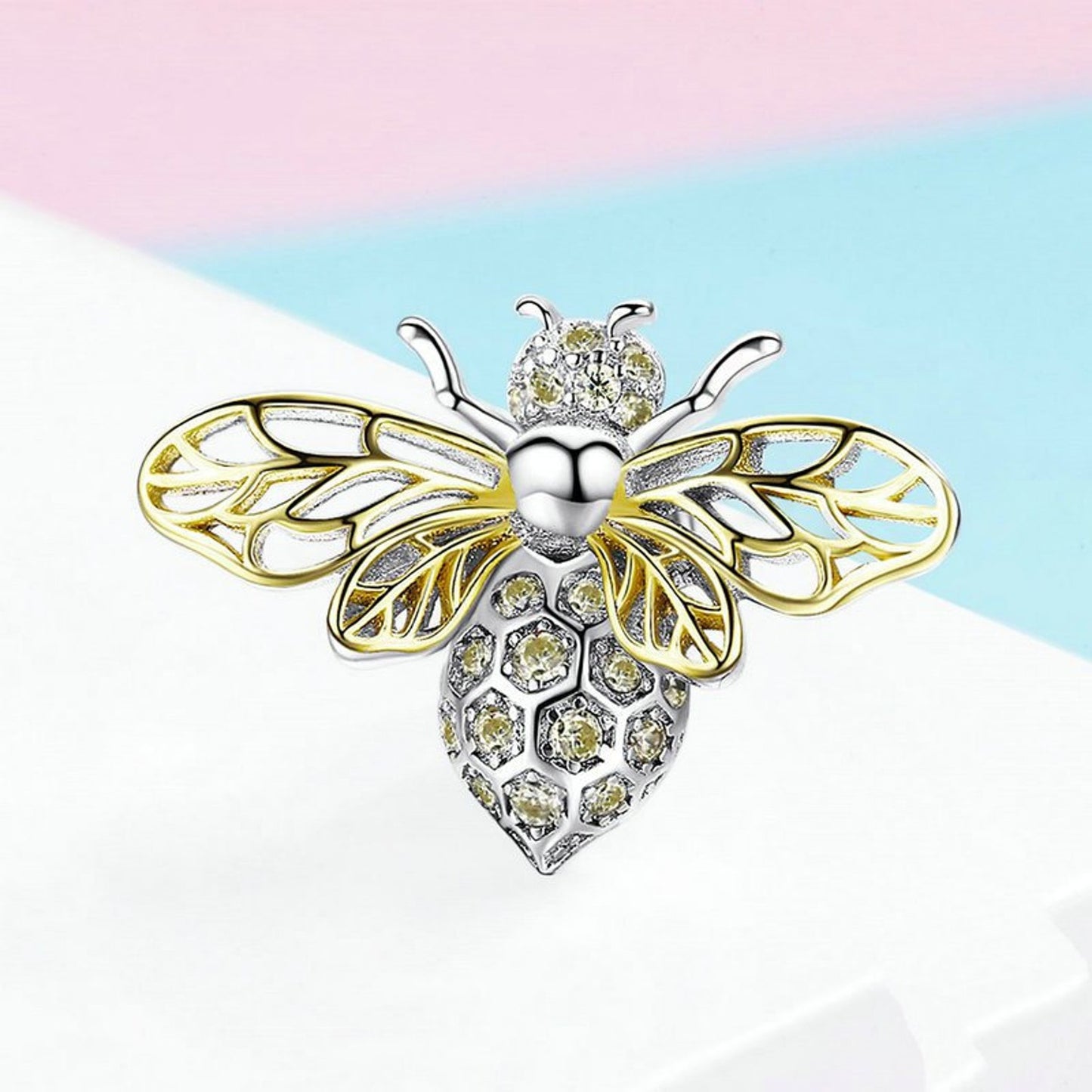 Queen Bee Charm for Bracelet, S925 Sterling Silver