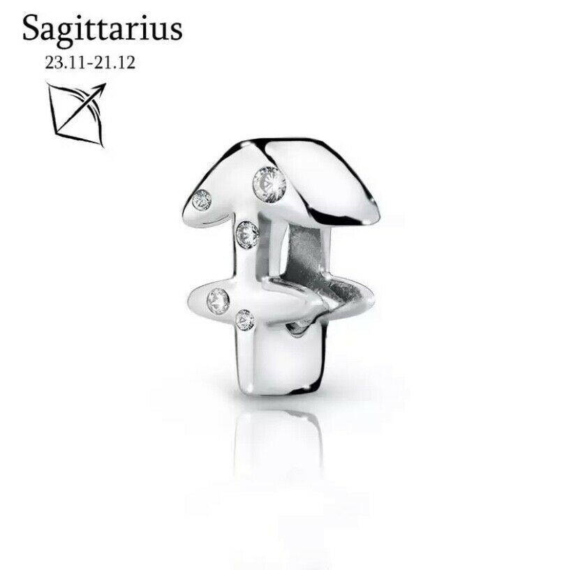 Sagittarius Zodiac Star Sign Constellation Charm For Bracelet, S925 Sterling Silver