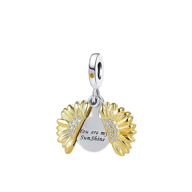 You Are My Sunshine Charm for Bracelet, S925 Sterling Silver