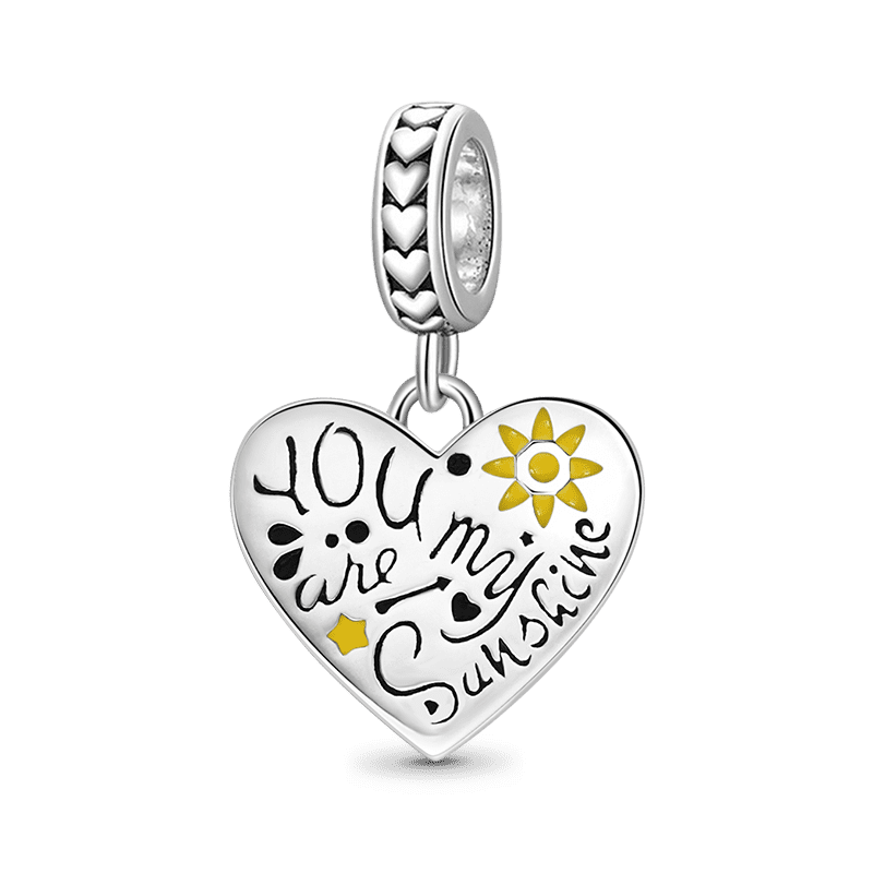 You Are My Sunshine Charm for Bracelet, S925 Sterling Silver