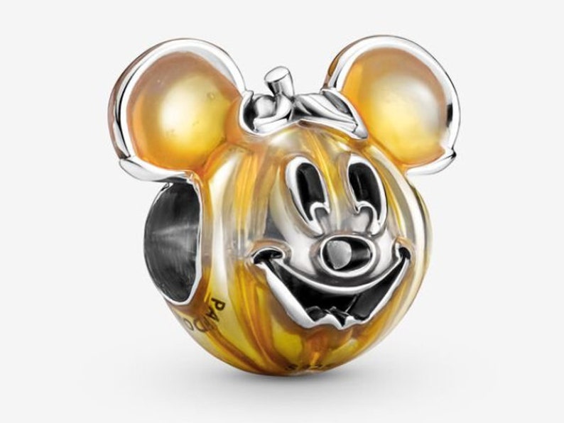 Disney Mickey Mouse Pumpkin Charm for Bracelet, S925 Sterling Silver