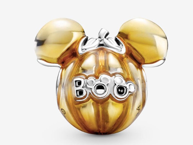 Disney Mickey Mouse Pumpkin Charm for Bracelet, S925 Sterling Silver