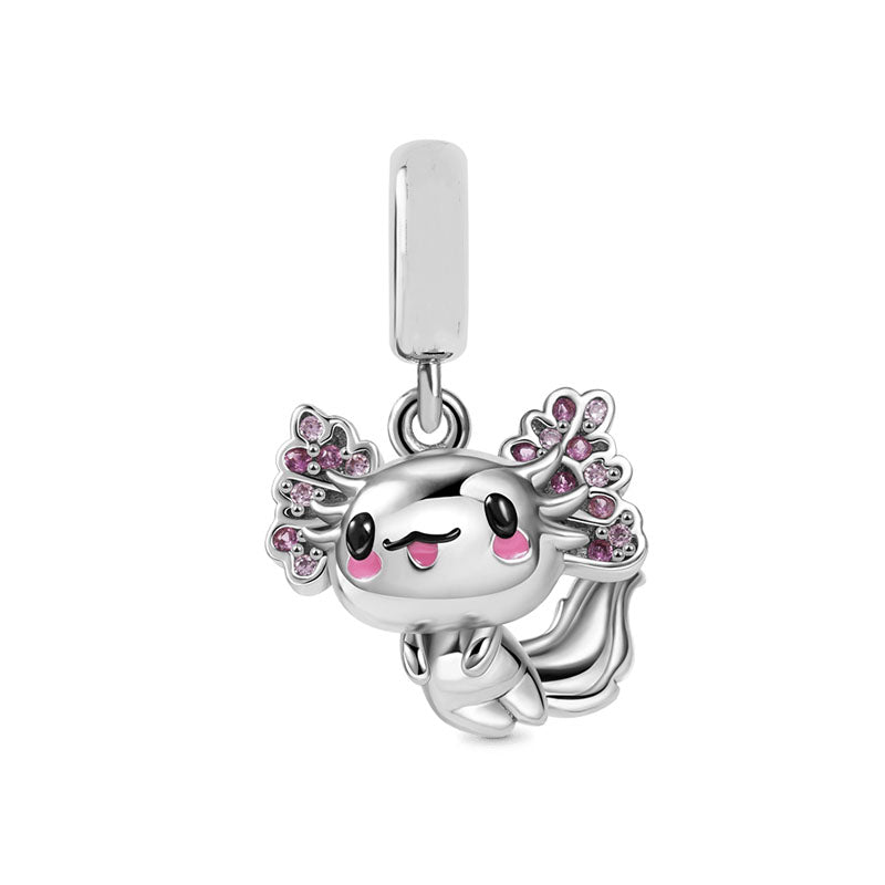 Mexican Axolotl Charm for Bracelet, S925 Sterling Silver