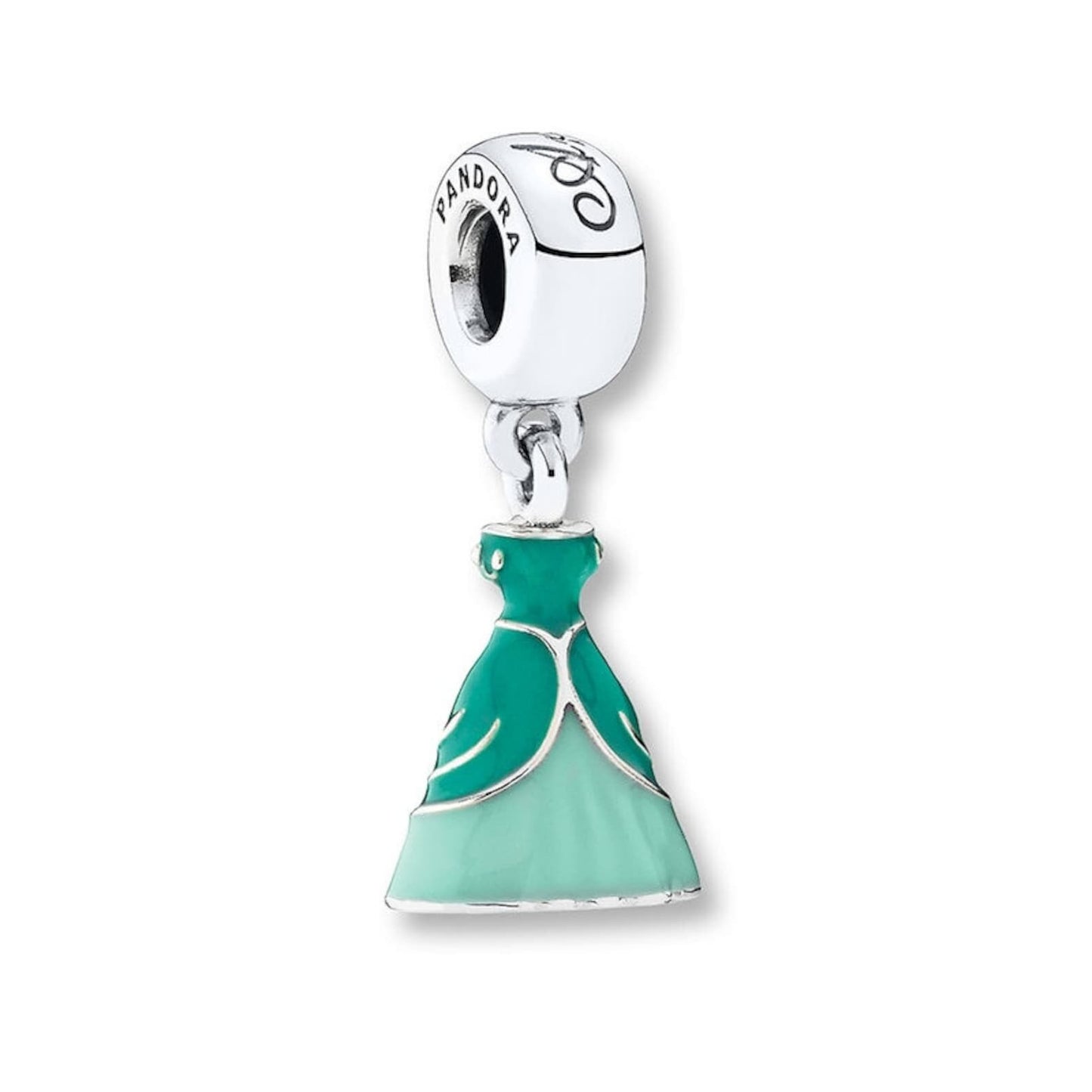 Disney Princess Ariel Dress Dangle Charm For Bracelet, S925 Sterling Silver