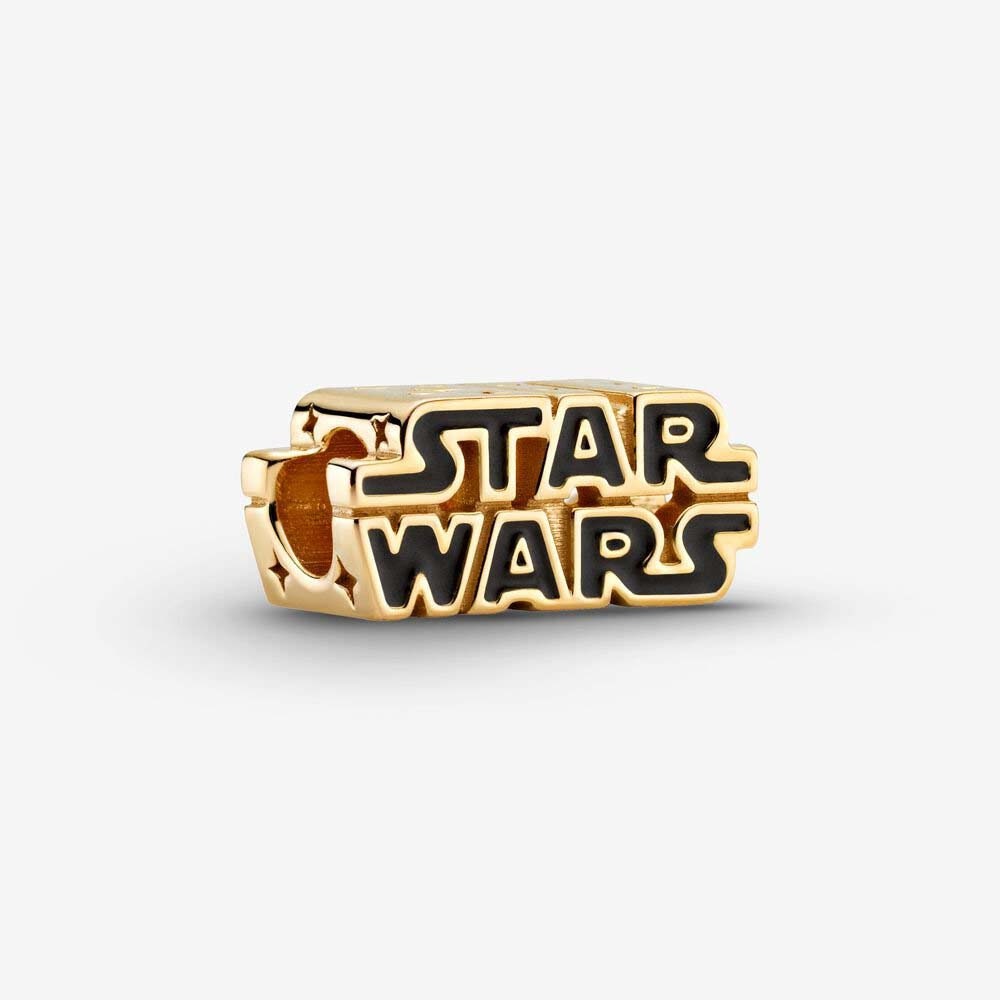 Star Wars Shinning 3D Logo Charm For Bracelet, S925 Sterling Silver