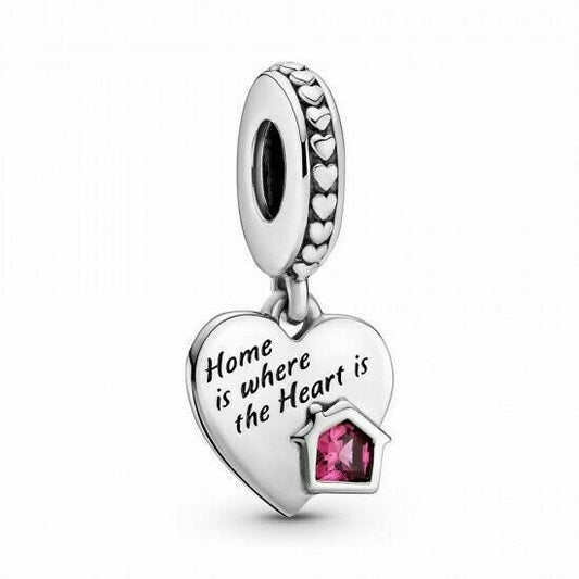 Love My Home Dangle Charm For Bracelet, S925 Sterling Silver