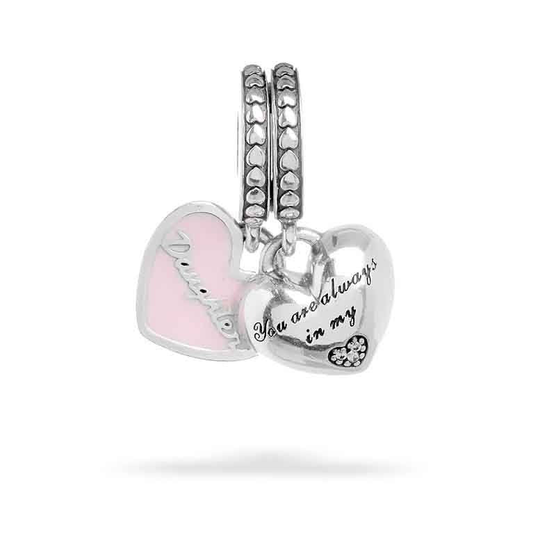 Mother Daughter Duo Dangle Charm For Bracelet, S925 Sterling Silver