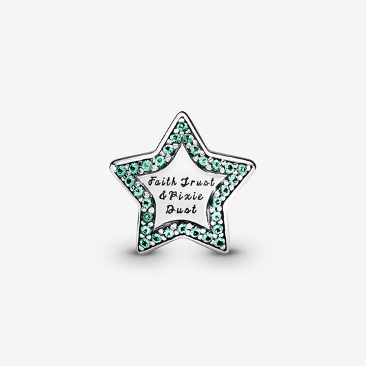 Disney Tinkerbell Star Charm For Bracelet, S925 Sterling Silver