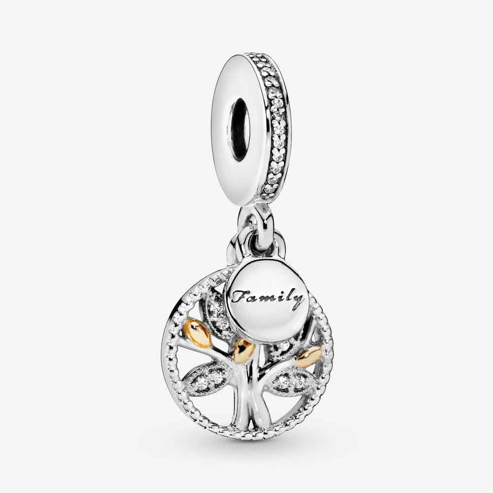 Family Tree Dangle Charm For Bracelet, S925 Sterling Silver