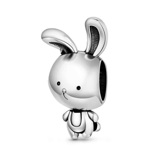 Cute Rabbit Bunny Charm For Bracelet, S925 Sterling Silver