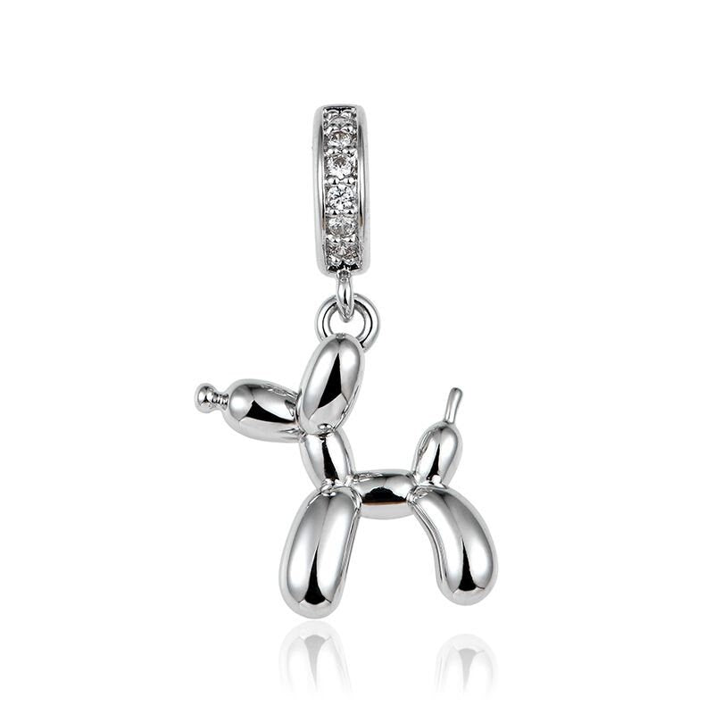 Balloon Dog Charm For Bracelet, S925 Sterling Silver